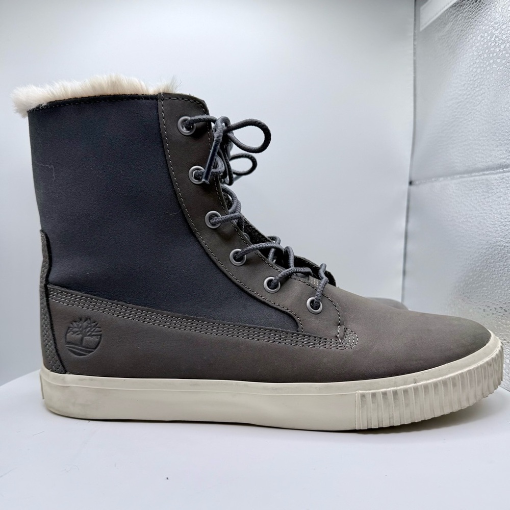 Timberland Gray Faux Fur Lined Winter‎ Boots ReBOTL Women’s Size 9 - Picture 3 of 8